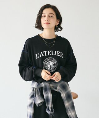 CRAFT STANDARD BOUTIQUE 配色ロゴメロープルオーバー Black