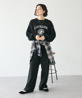 CRAFT STANDARD BOUTIQUE 配色ロゴメロープルオーバー Black