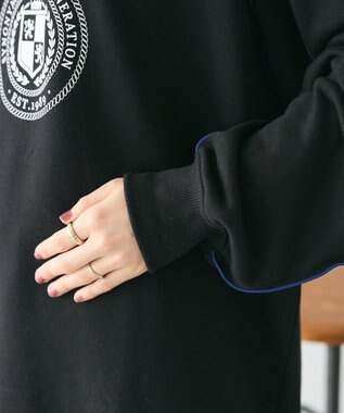 CRAFT STANDARD BOUTIQUE 配色ロゴメロープルオーバー Black