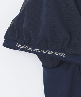 23区GOLF 【WOMEN】チュール袖 モックネックプルオーバー ネイビー系