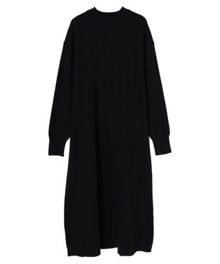 Green Parks もちやわ　ハイゲージニットワンピース Black