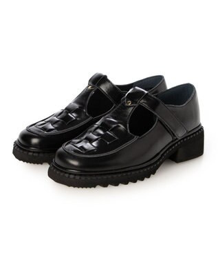 MODE ET JACOMO <D'ICI>メッシュTストラップローファー ブラック