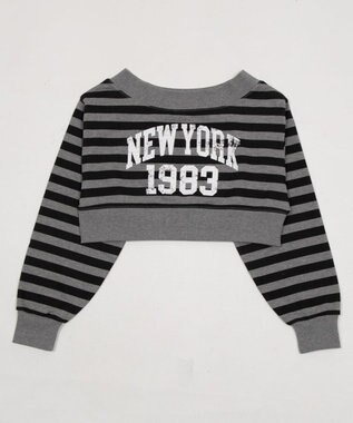 WEGO グラフィックオフショルショートスウェット 柄1