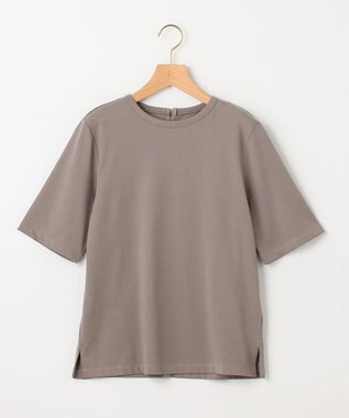 組曲 S 【汗ジミ防止・撥水】GIZAプレーティング天竺バックパール Tシャツ ブラウン系