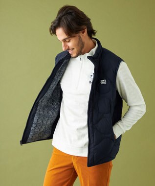 23区GOLF 【MEN】【吸湿発熱】クラブ柄 ハーフジップ ホワイト系