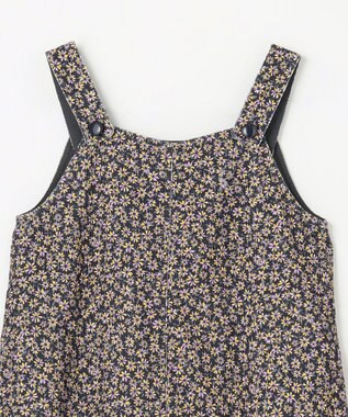 組曲 KIDS 【150-160㎝】モノトーンフラワーコーデュロイ ワンピース ブラック系5