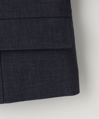 Feroux 【洗える】パールボタンジャケット×スカート セットアップ ネイビー系