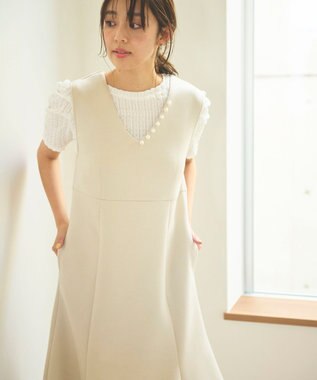 Feroux 【洗える】パワショル トップス ホワイト系