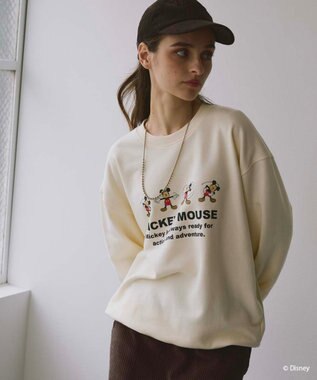 OP／FILA 【ocean pacific】ミッキー/裏毛クルースウェット【Disney/ディズニー】 アイボリー