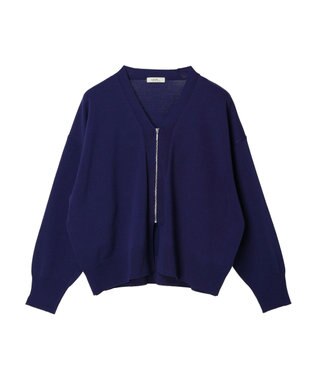 earth music&ecology ＶネックＺＩＰカーディガン Blue