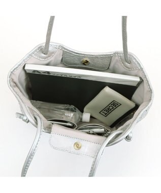 UNBILLION 【訳あり商品】 牛革レザーメッシュトートL シルバー