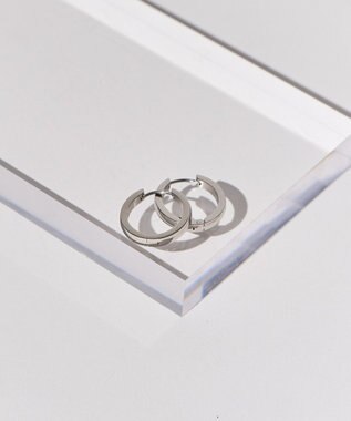 AMERICAN HOLIC ステンレス　ワンタッチフープピアス Silver