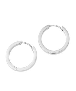 AMERICAN HOLIC ステンレス　ワンタッチフープピアス Silver