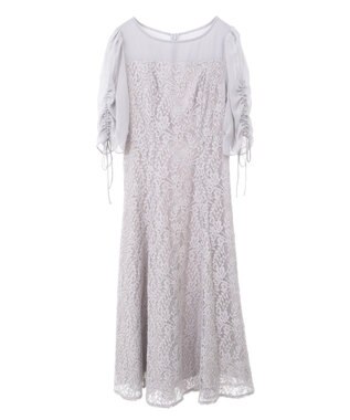 YECCA VECCA レース切替フレアドレス Gray