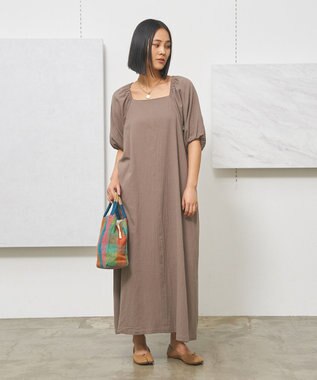 J.PRESS YORK STREET 【WOMEN】コットンワッシャーリラックス ワンピース ブラウン系