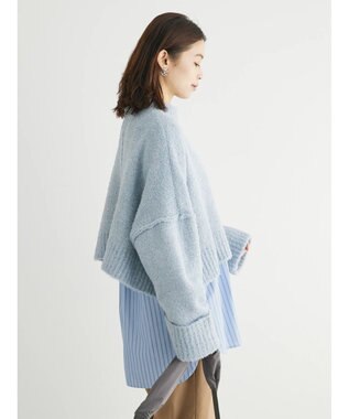 Green Parks ・Ｐｅｔｉｔ　Ｆｌｅｕｒ　ブークレワイドニット Blue