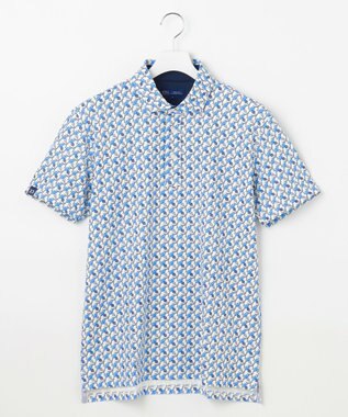 23区GOLF 【MEN】【吸水速乾/UVカット】アザミ小紋柄半袖ポロシャツ ダルブルー系5