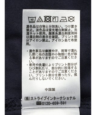 earth music&ecology ロゴソリッドミニマルＴシャツ Navy