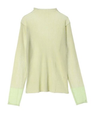 Green Parks AnriettMusee ラメ切替スリーブリブシアーニット Lime Green