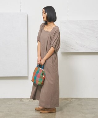 J.PRESS YORK STREET 【WOMEN】コットンワッシャーリラックス ワンピース ブラウン系