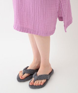 UCHINO クレープガーゼ 　パッチポケットワンピース ピンク