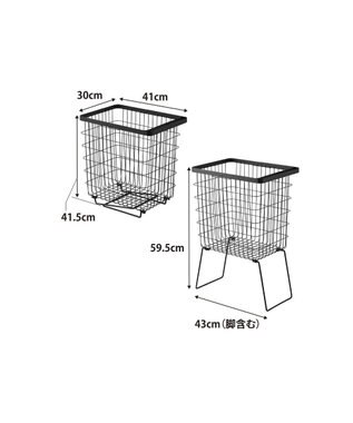 tower 折り畳み脚付きランドリーバスケット タワー ブラック ブラック