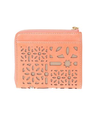 genten マルチカットワークミニ ミニ財布 コーラルピンク