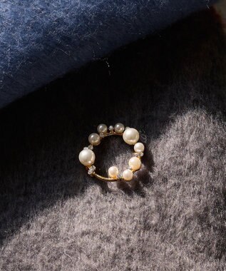 Phoebe <オンワード限定セット>Rio de laパールピアス×フォーマルパールビジューサークルブローチ ホワイト