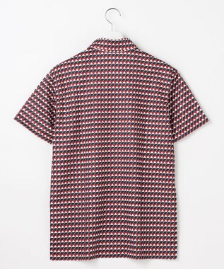 23区GOLF 【MEN】フラッグ総柄ポロシャツ レッド系5