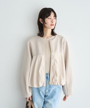 YECCA VECCA 異素材MIXバルーンブルゾン