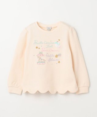 ANY KIDS 裏毛 スカラップ トレーナー エクリュ