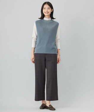 J.PRESS LADIES 【洗える】DRALON MERINO ニット ベスト グレイッシュグリーン系