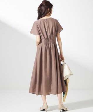 ANY SIS 【洗える】ピンタックハイウエスト ワンピース モカ