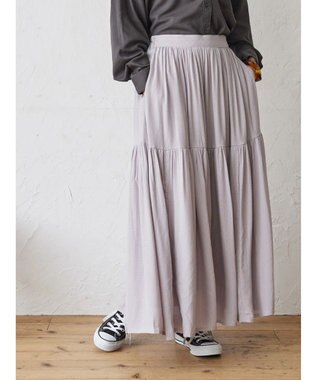 AMERICAN HOLIC ティアードギャザースカート Light Gray
