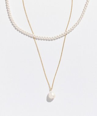 Phoebe 〈オンワード限定セット〉クラスパールライトフィットイヤリング×クラシカルパール2連ネックレス ホワイト