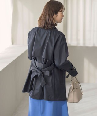 組曲 コットンライクツイル トレンチコート ネイビー系
