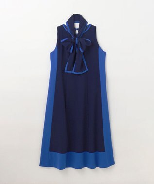 GRACE CONTINENTAL バイカラーフレームドレス ネイビー