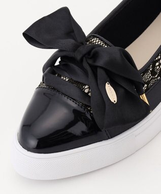 TOCCA LACE UP SLIPON SNEAKERS スニーカー ブラック（レース）系