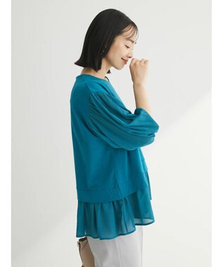 Green Parks 消しプリーツドッキングカットチュニック Blue Green