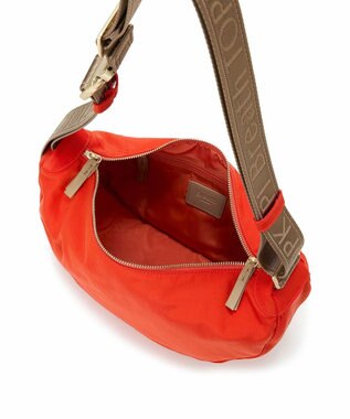 TOPKAPI 【Breath TOPKAPI】Freely フリーリー ナイロン ロゴテープ  ラウンド ショルダーバッグ オレンジ