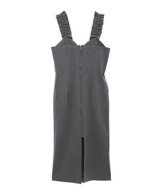 Green Parks フロントジップキャミワンピース Gray