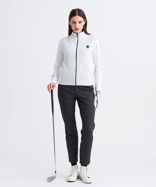 23区GOLF 【WOMEN】裏起毛ジャージーパンツ ストレッチ モノグラム 上品スタイル ブラック系5