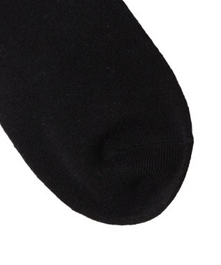 WEGO ラインモコイヌ刺繍クルーソックス ブラック