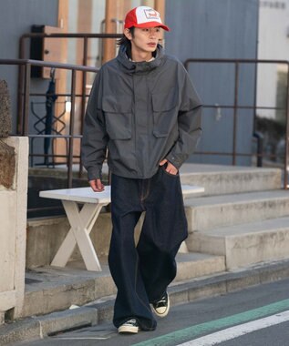 WEGO 【ユニセックス着用ITEM/アウトドア】フードシェルブルゾン ダークグレー