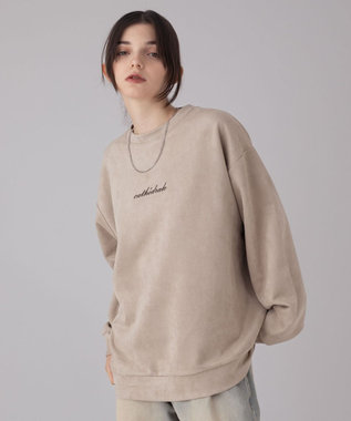  【ユニセックス着用ITEM/2点SET/MLサイズ展開】アクセ付きフェイクスウェードプルオーバー