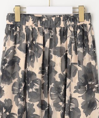 ANY SIS 【洗える】アートフラワープリント スカート ブラック系