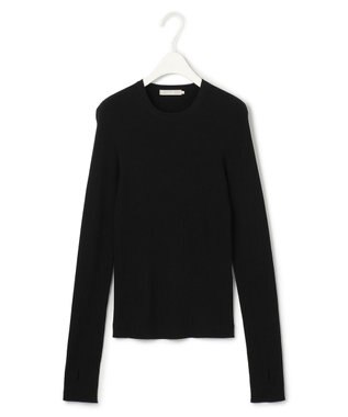 ICB L 【CLASSY.1月号掲載・洗える】ハイゲージリブベーシック プルオーバーニット ブラック系