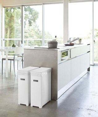 tower スリム蓋付きゴミ箱 タワー 2個組 ホワイト ホワイト