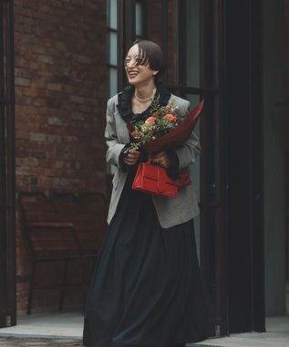 #Newans 【高山都さんコラボ】ダブルギャザーロングスカート ブラック