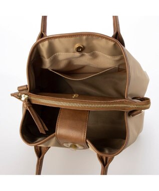 UNBILLION 【テレビ ドラマ着用アイテム】ペルケ perche / ナイロン×牛革付属ユーティリティ2wayトートS ライトベージュ